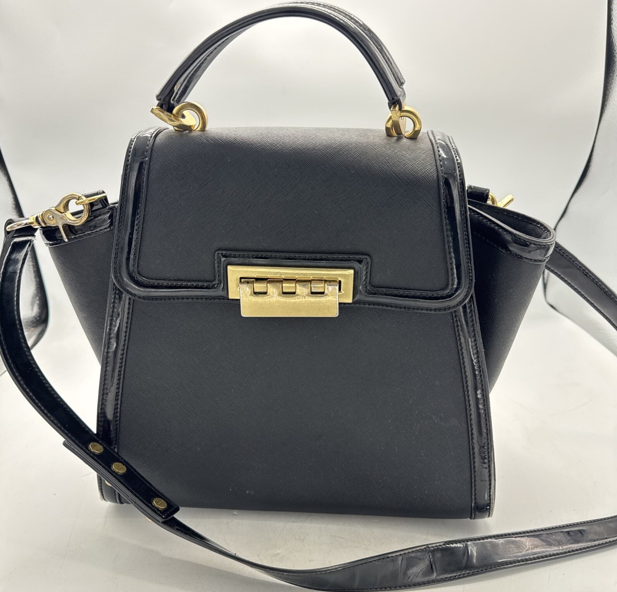Sling Black, Gold-Tone Women\'s Bag Dolce & Gabbana Black Exotic Leather Shoulder Sling Clutch  main image 3