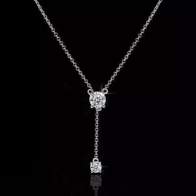 14K White Gold Finish 2.20TCW Round Cut VVS1 Diamond Women Pendant Necklace