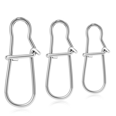 100Pcs Fishing Snaps Duo Lock Snap Stainless Steel 17-187LB Quick Lure Snap