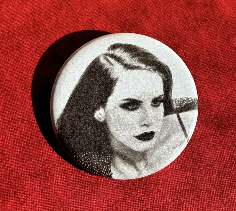 Lana Del Rey Custom 2.25” Button - Sultry Black & White Spicy Glamour Photo