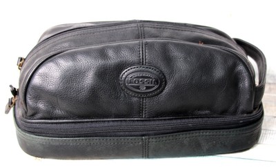 Fossil BLACK GENUINE LEATHER ZIP TWO 