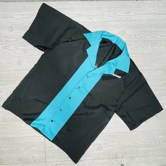 Camisa de boliche Forum Novelty’s azul e preta he kingpins fantasia de Halloween med - Imagem 2 de 4