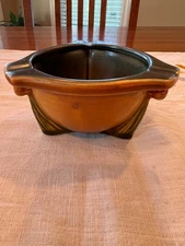 Roseville Pottery Brown Pine Cone 3 Footed Ashtray