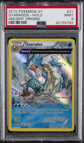 2015 POKEMON XY ANCIENT ORIGINS #21 GYARADOS-HOLO PSA 9