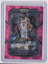2022-23 Panini Prizm Pink Cracked Ice Prizm Saddiq Bey Detroit Pistons #84