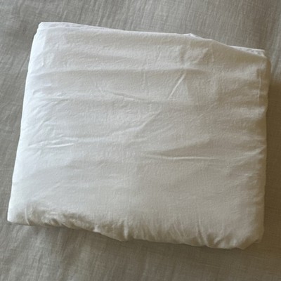 Threshold Performance Twin XL Fitted Sheet 400 TC Cotton Sateen Sour Cream White