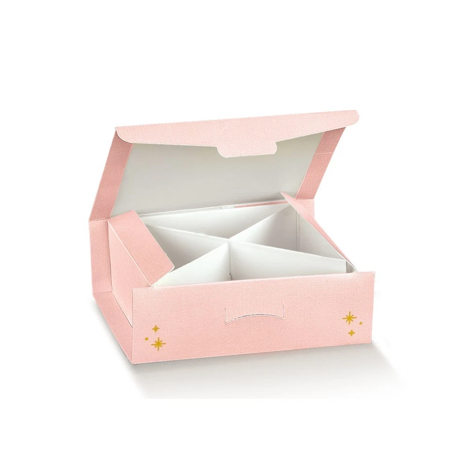 10X BALLET Scatola GIFT 10x10x4 cm BALLERINA portaconfetti BOMBONIERA 12C8 - Immagine 2 di 2