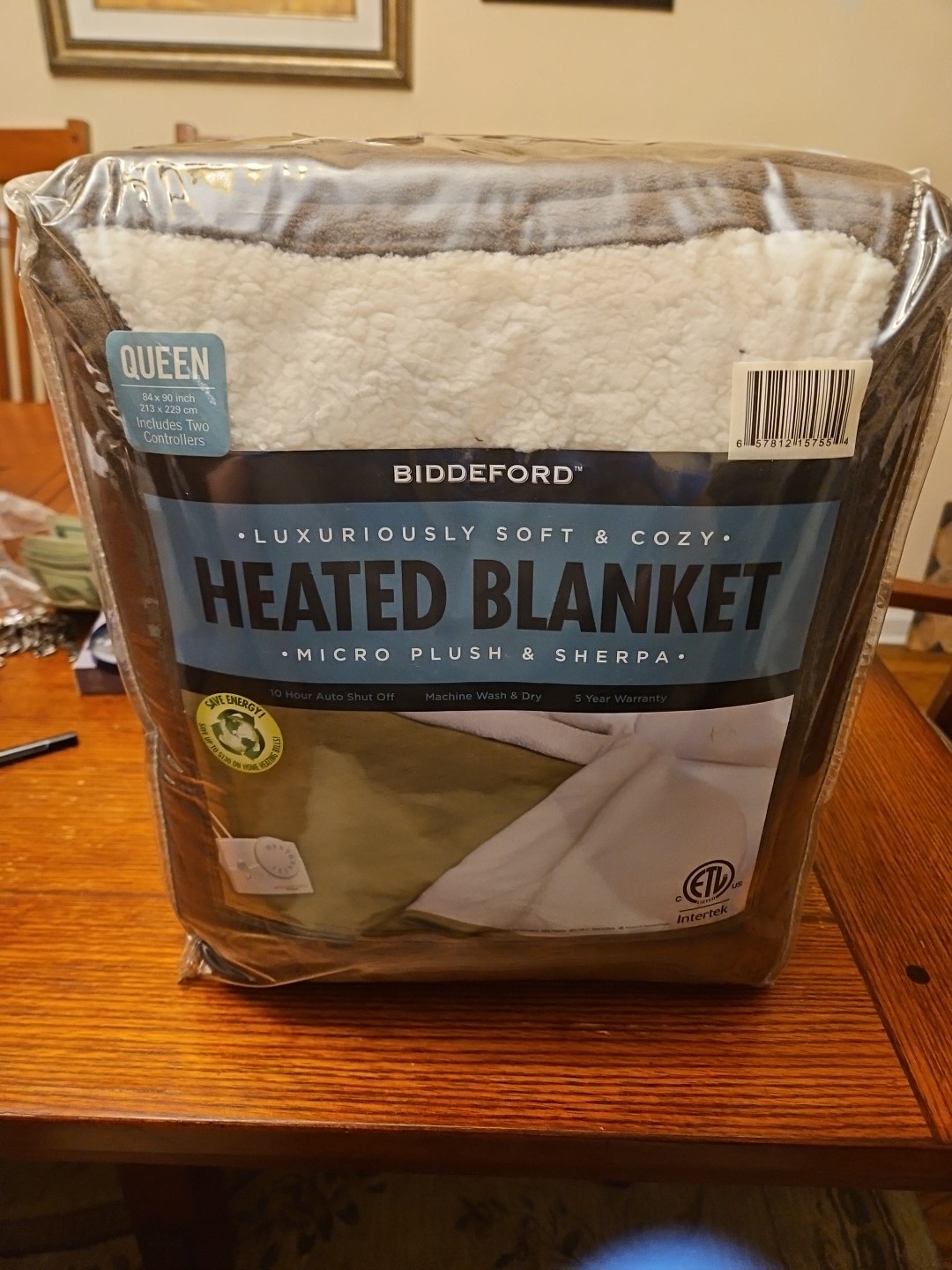 NEW Biddeford Electric Heated MicroPlush Queen 84"x 90" Blan