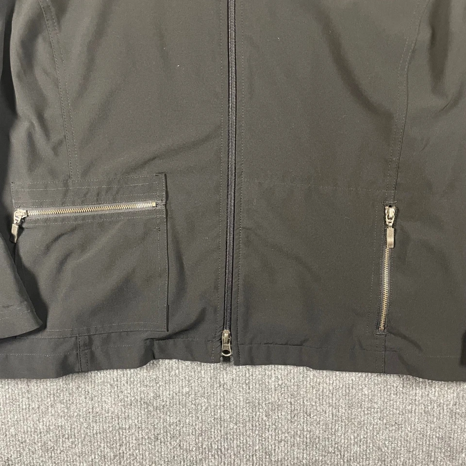 Chaqueta ligera Zenergy by Chico's para mujer talla 2 (12) negra bolsillos con cremallera completa Foto 3 de 4