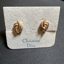 Christian Dior Vintage Rope Spiral Interlocked Clip Earrings