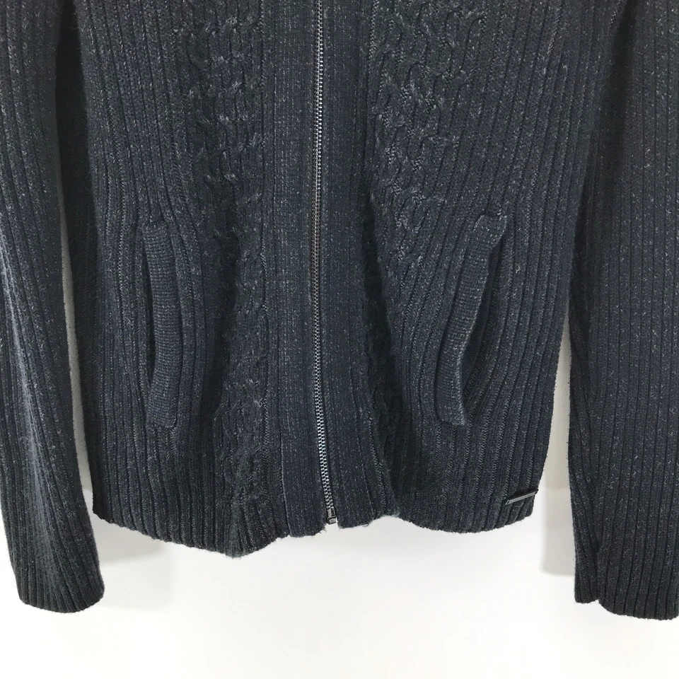 Suéter Calvin Klein Cremallera Completa Cuello Simulado Para Hombre Grande Acanalado Tejido Bolsillos Informal Foto 4 de 4