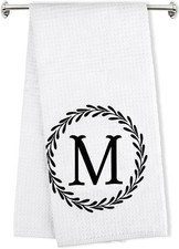 Z synka Monogrammed Hand Towels Name Ini tial Letter M Kitchen Towels