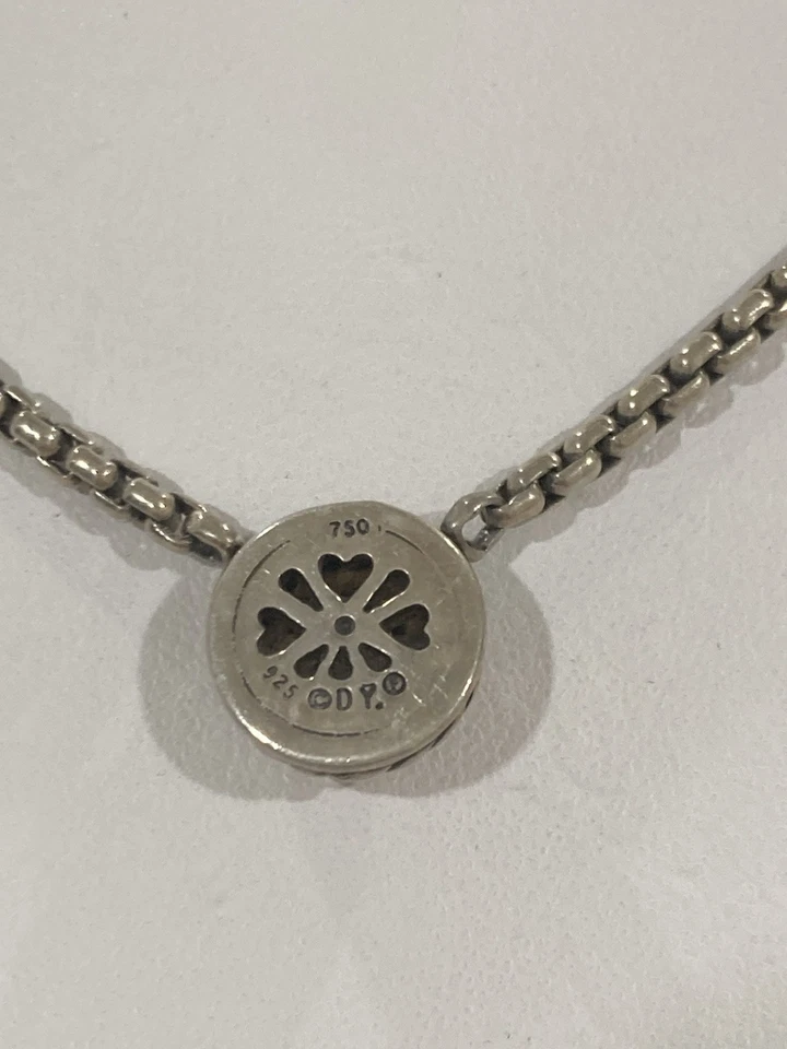 David Yurman 925 Sterling &18k Yellow Gold Diamonds Cookie Pendant - Image 3 of 4