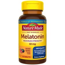 Nature Made Melatonin 10mg Fast Dissolve, Maximum 45 Count Pack of 1 