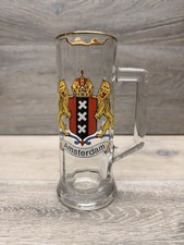 Amsterdam Gold Rimmed  Beer Mug X Shaped Crosses Lions Crown Coat Of Arms