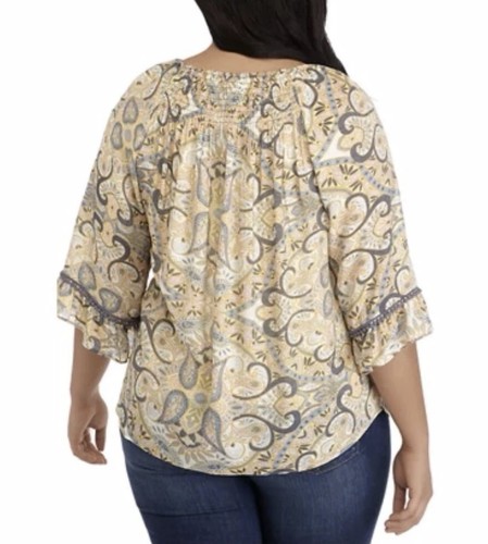 Blusa New Directions Talla Grande Lino Calado Talla 2X - Imagen 2 de 3