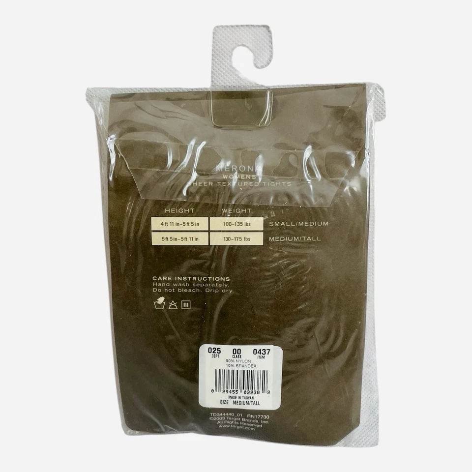 Meia-calça Merona feminina textura transparente tamanho médio/alto rede marfim nylon nova na caixa - Imagem 2 de 2