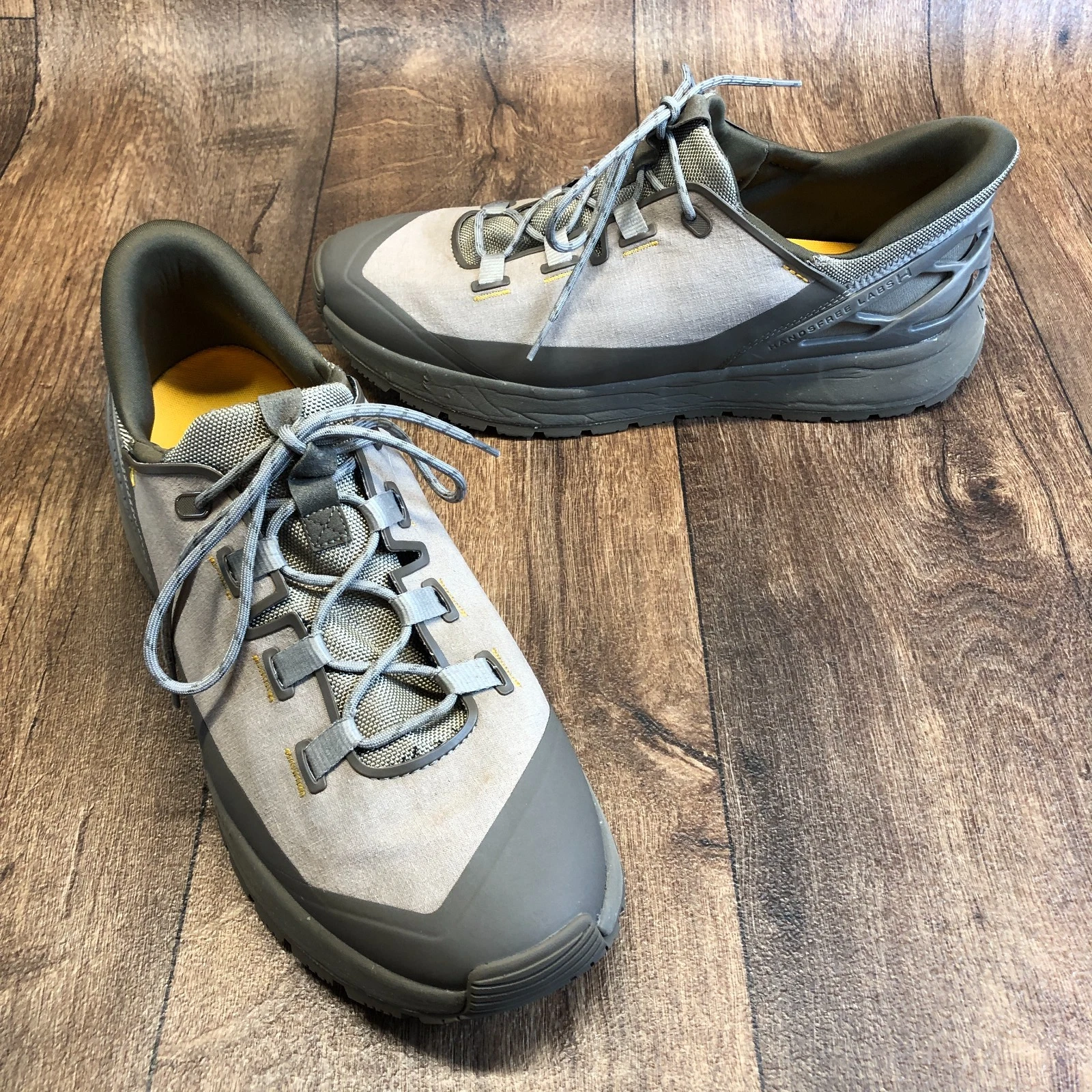 Kizik Wasatch Men's 14 Hands Free Slip On Hiking Trail Shoes Gray Brown