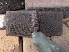 Wild Alligator Bi fold Wallet croc gator swamp leather hide Credit Hipster JU52