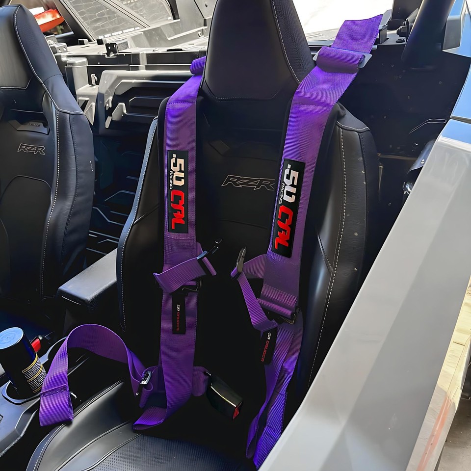 50 Caliber Racing 4-Point Harness Pro Series Button Release UTV RZR ...