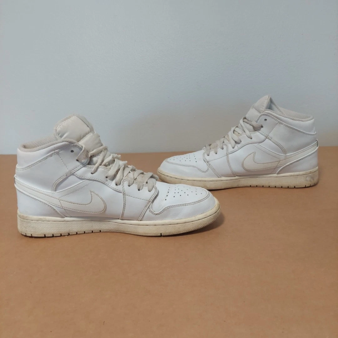 Size 6.5 - Air Jordan 1 Retro Mid White Pure Platinum Jordan 1 Retro Mid White Platinum for Sale | Authenticity  main image 3