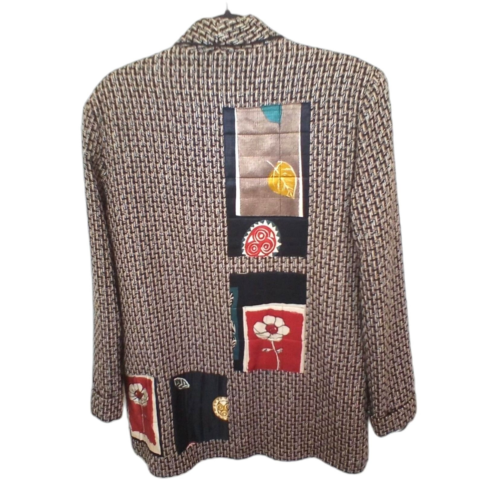Canvasbacks Patchwork Multicolor Silk Wool Blend … - image 3