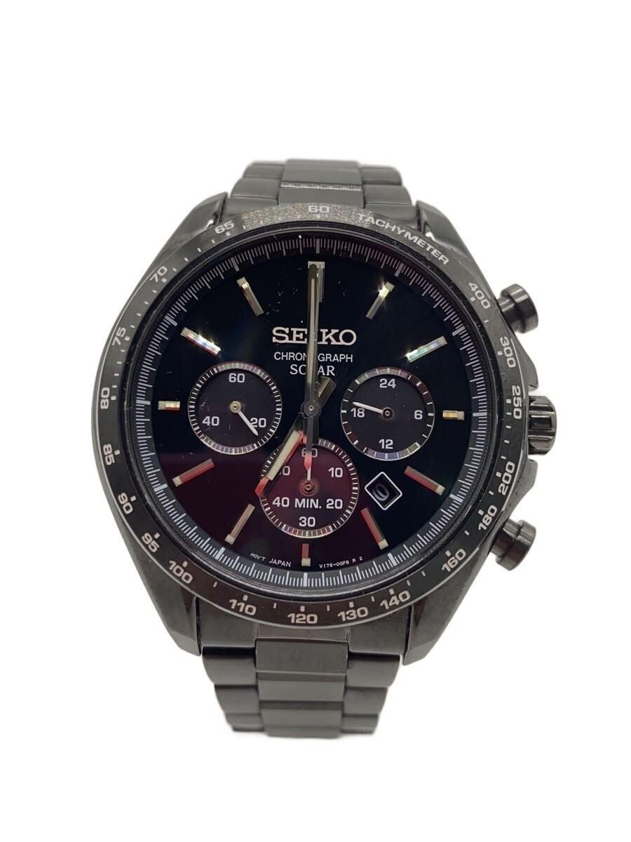 SEIKO V175-0FA0 S Series Solar Chronograph Watch Black | eBay