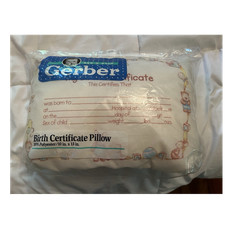 NEW 1980-1990 s Vintage Gerber Birth Certificate Pillow White 10 x 13 in