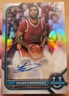 JULIAN CHAMPAGNIE 2021-22 BOWMAN UNIVERSITY 1ST CHROME RC REFRACTOR AUTOGRAPH