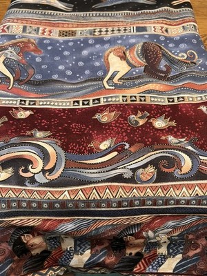 Laurel Burch Dancing Horses.  100% cotton 4 yds OOP Rare collectible fabric.