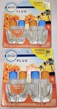 x2 Febreze Plug Air Freshener Scented Oil HAWAIIAN ALOHA Total Of 4 Refills