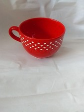 Wächtersbach Keramik  rot  weiße Herzen  Jumbo Tasse XXL   Ø ca. 12 cm, Vintage