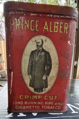 prince albert tobacco tin 1907 Prince Albert Crimp Cut Tobacco Tin Patented July 30, 1907 Red