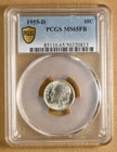 1955 D Roosevelt Silver Dime PCGS MS65FB