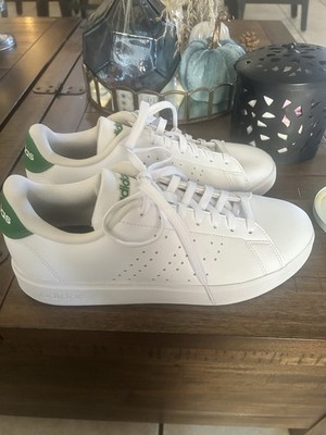adidas Advantage woman  Cloudfoam Comfort Lace-Up Low Top Sneaker White/Green 9