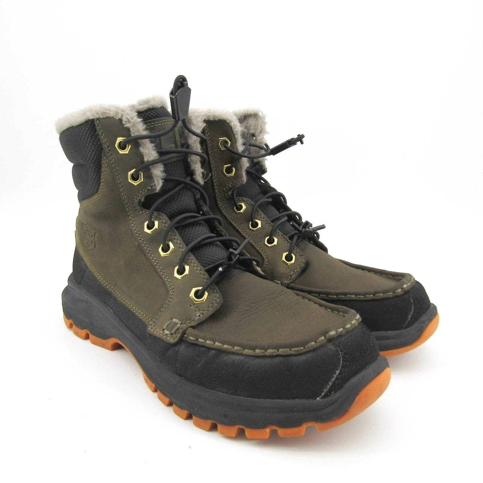 Helly Hansen Mens Garibaldi V3 Winter Boots Size 9.5 Leather Faux Fur Moc Toe