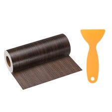 6 Inch x 33ft Self Adhesive Wood Grain Repair Tape with Scraper Black Walnut