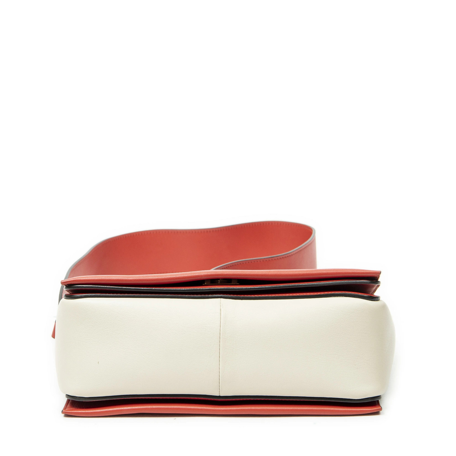 CELINE Medium Frame Crossbody Bag Red Beige Calfskin Leather A image 6