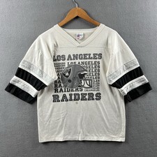 Vintage Los Angeles Raiders Shirt Adult Large LA Two Tone 3/4 Sleeve Made In USA