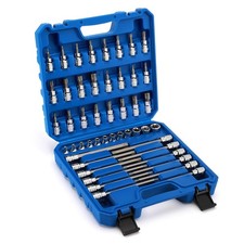 48PCS 3/8"Dr. Master Torx Bit Socket Set, CR-V, S2 Steel, 5.9" Length Star Bi...