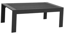  Aluminum Outdoor Furniture Patio Coffee Table, All-Weather Outdoor Metal Black