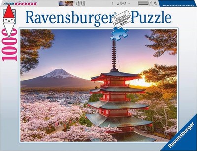 RAVENSBURGER LANDSCHAFTEN PUZZLE BLÜHENDE KIRSCHEN UND BERG FUJI 1000 TEILE