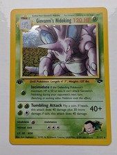 Giovanni's Nidoking 1st Edition Holo 7/132 - NM - Pokemon Gym Challenge - Clean