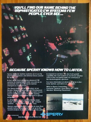 8/1983 PUB SPERRY EW ELECTRONIC WARFARE SYSTEMS ECM EF-111 US NAVY ORIGINAL ANZEIGE