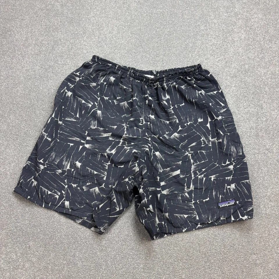 Pantalones Cortos Patagonia Adulto Medianos Negros 6" Entrepierna Bolsos Geométricos Bañador Hombres Foto 2 de 4