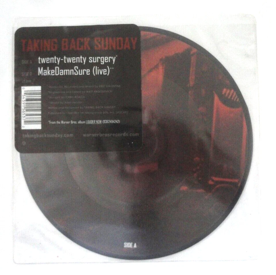 TAKING BACK SUNDAY, TWENTY-TWENTY SURGERY, 7" PICTURE DISC, EMO / HARDCORE, EX+ - Image 4 of 4