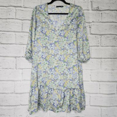 black tape dress Tape_ Womens Floral Print Flutter Sleeves Midi Black S adorned in delicate floral prints that dance with every step Michael Kors Stretch Knit Logo