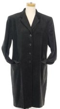 Dark Gray Monsoon Ladies 3/4 Length Coat Velvet / Moleskin Sz. 8 England