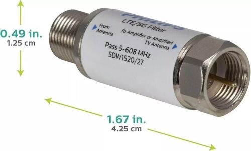 Philips LTE Filter for TV Antenna, Filters 4G 5G LTE Signal to Reduce Interferen - Picture 8 of 9