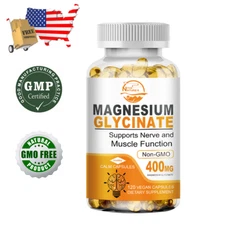 Magnesium Glycinate | 400mg | 120 Capsules | Buffered & Chelated | GMO FREE
